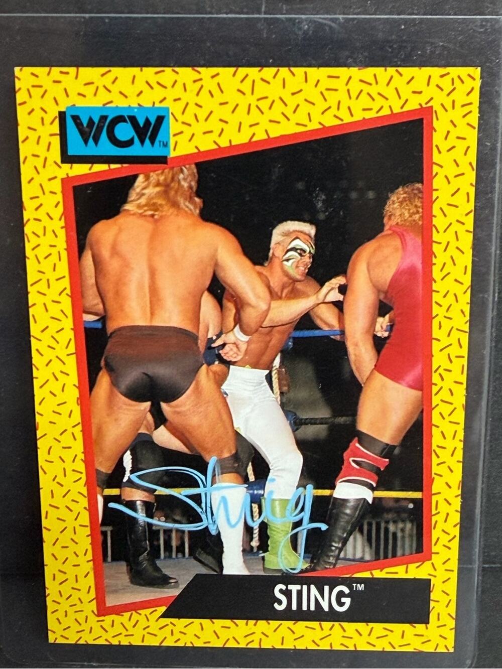 STING Signed Autograph 1991 Impel WCW Wrestling Card #4 AUTHENTIC